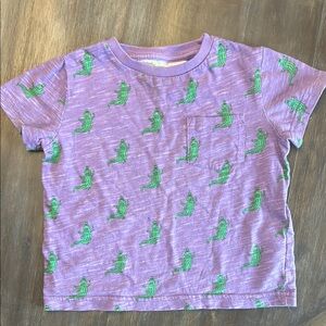 Mini Boden Purple and Green Alligator Print T-Shirt